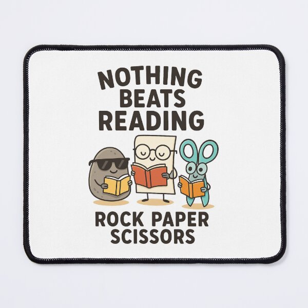 Item preview, Nothing Beats Reading – Funny Rock Paper Scissors Book Lover Design designed and sold by SlomianyPisarz.