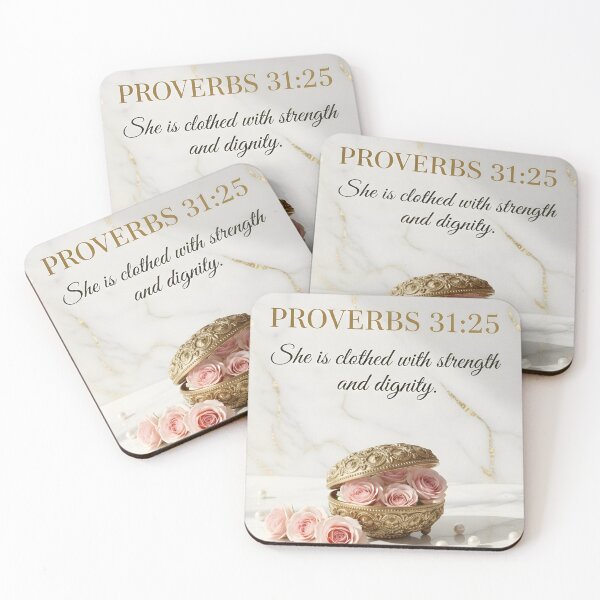 Item preview, Proverbs 31:25 Bible Verse Art | Strength and Dignity Christian Wall Decor designed and sold by Sandydesign.