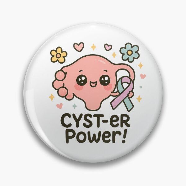 Item preview, Cyst-er Power - Cute PCOS Awareness Kawaii Ovary with Ribbon designed and sold by reflora1.