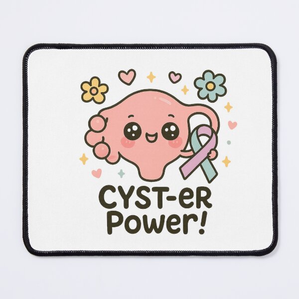 Item preview, Cyst-er Power - Cute PCOS Awareness Kawaii Ovary with Ribbon designed and sold by reflora1.