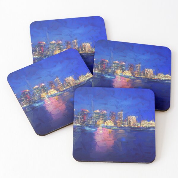 Item preview, Noche azul profunda estilo pictórico de San Diego designed and sold by Arinlastyle.