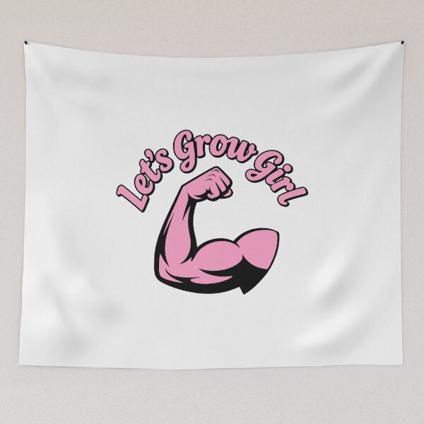 Item preview, Let's Grow Girl! Pink Gym Girl Quote designed and sold by PMCreative.
