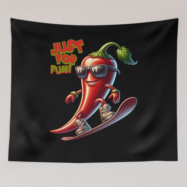 Item preview, Just for fun Cool Chili rides snowboard designed and sold by ReneMM.