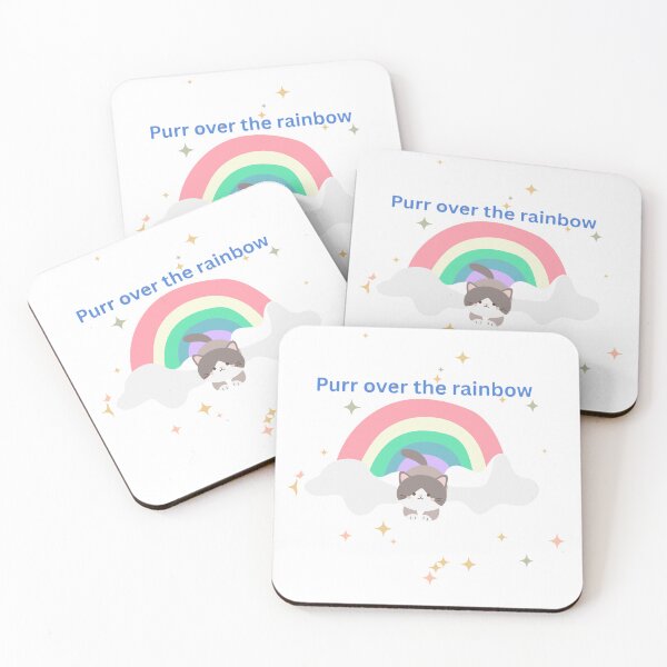 Item preview, Purr Over the Rainbow – Cute Cat and Rainbow Design designed and sold by AnfalAl-Sabti.