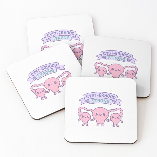 Item preview, Cyst-erhood Strong - PCOS Sisterhood Kawaii Uterus and Ovaries designed and sold by reflora1.
