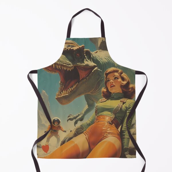 Item preview, The Astronaut Woman and the Retro Space Dinosaur designed and sold by she-devil-shirt.