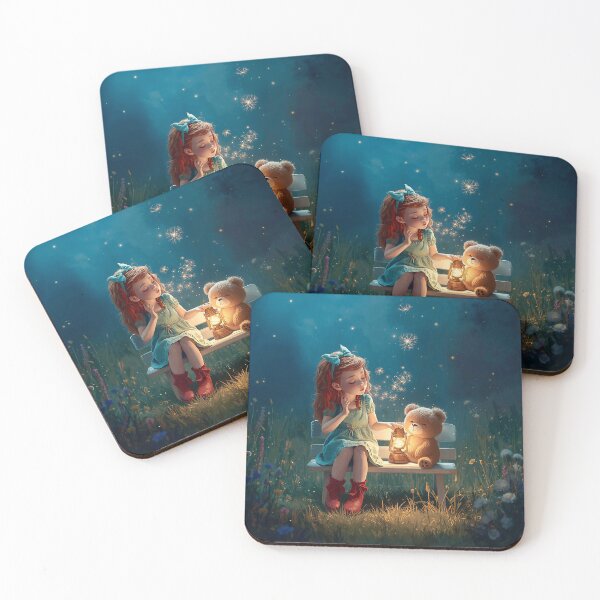 Item preview, Girl and Lantern Bear at Dusk designed and sold by Brave Light Studios.