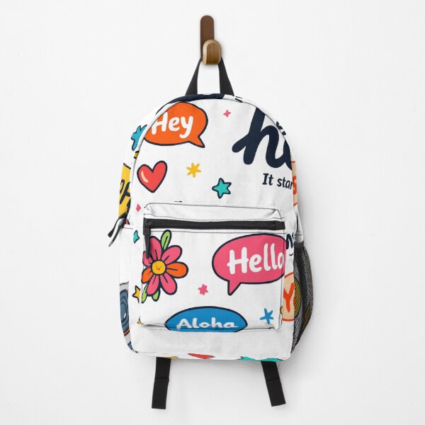 Item preview, Hello Greeting Doodle – Playful Multilingual Speech Bubble Sticker & Cute Cartoon Design designed and sold by FOFANOS28.