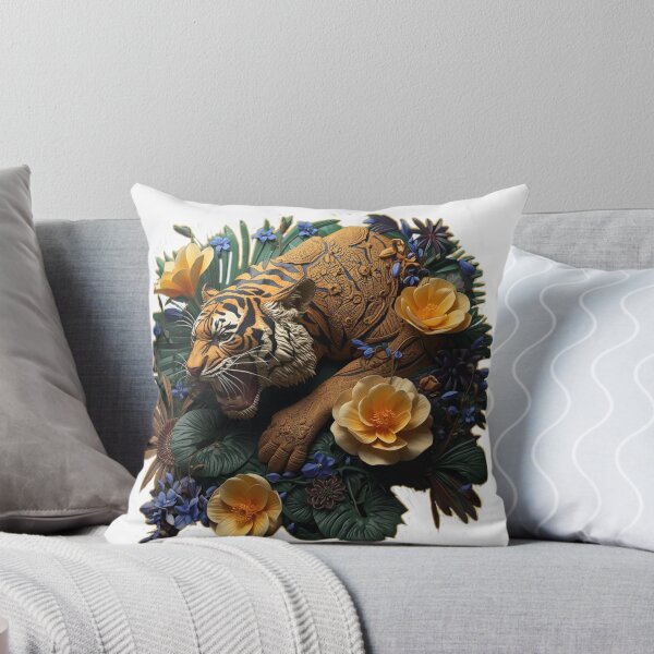 Item preview, 3D Tiger Cake – Gentle Power Surrounded by Flowers designed and sold by Naturalite19.