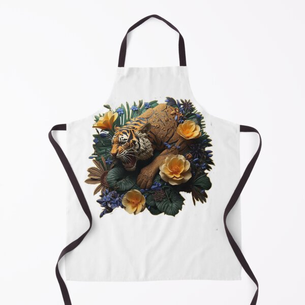 Item preview, 3D Tiger Cake – Gentle Power Surrounded by Flowers designed and sold by Naturalite19.