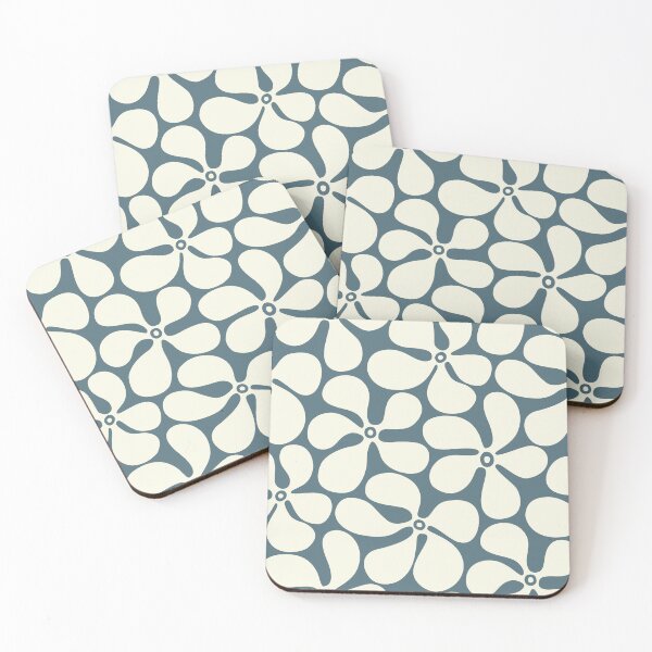 Item preview, Groovy 1970s Fowers - dark blue designed and sold by Johanna Kindvall.