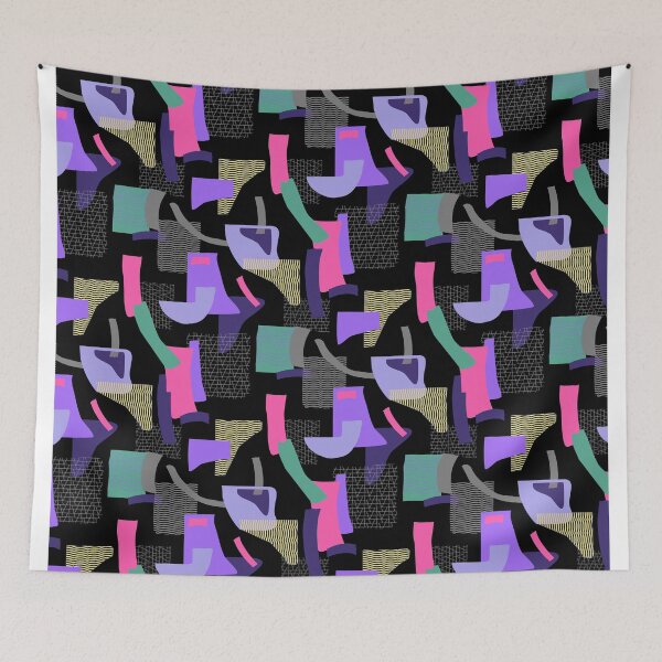 Item preview, Minimal Scandinavian digital geometric pattern dark pink purple designed and sold by Alessandro Remo Mazzoni Remotextiles.