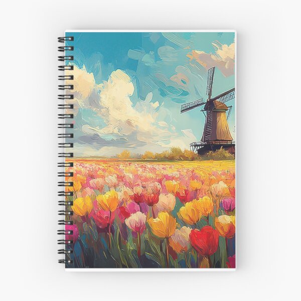 Item preview, Dutch Tulip Fields And Windmill designed and sold by Pindecory.