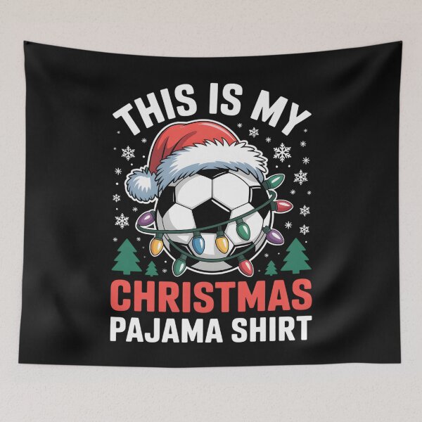 Item preview, My Christmas Soccer Pajama Shirt Santa Xmas Lights Men Boys designed and sold by clothesy7.