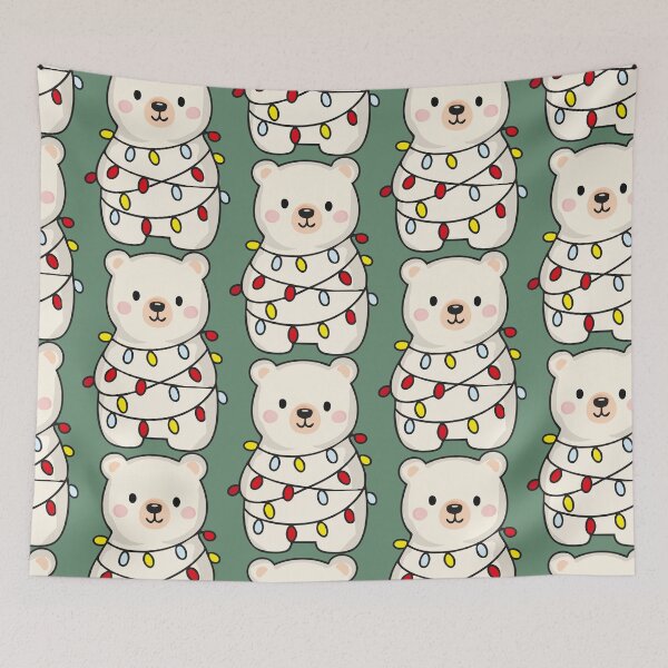 Item preview, Christmas teddy bear in colorful lights designed and sold by CheriTanya.