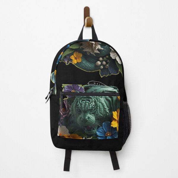 Item preview, Pastel Green 3D Tiger – Wild Floral Fantasy Art designed and sold by Naturalite19.