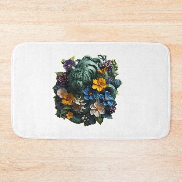 Item preview, Pastel Green 3D Tiger – Wild Floral Fantasy Art designed and sold by Naturalite19.