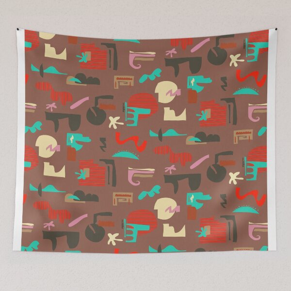 Item preview, Minimal Scandinavian digital geometric pattern brown designed and sold by Alessandro Remo Mazzoni Remotextiles.