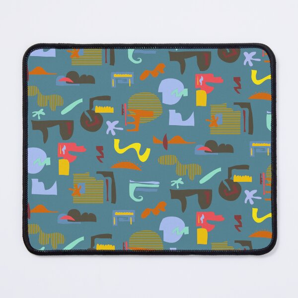 Item preview, Minimal Scandinavian digital geometric pattern green blue designed and sold by Alessandro Remo Mazzoni Remotextiles.