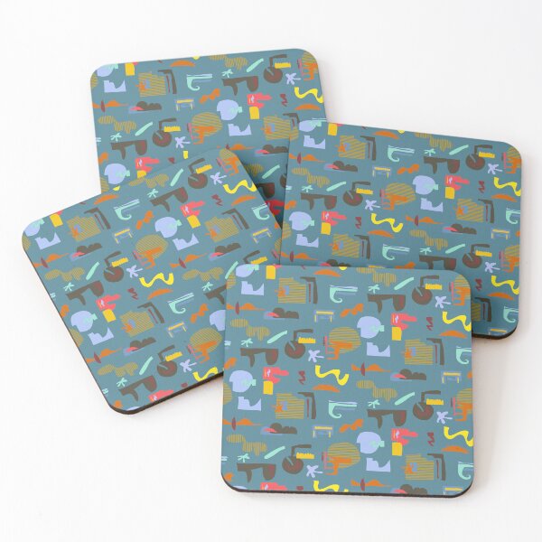 Item preview, Minimal Scandinavian digital geometric pattern green blue designed and sold by Alessandro Remo Mazzoni Remotextiles.