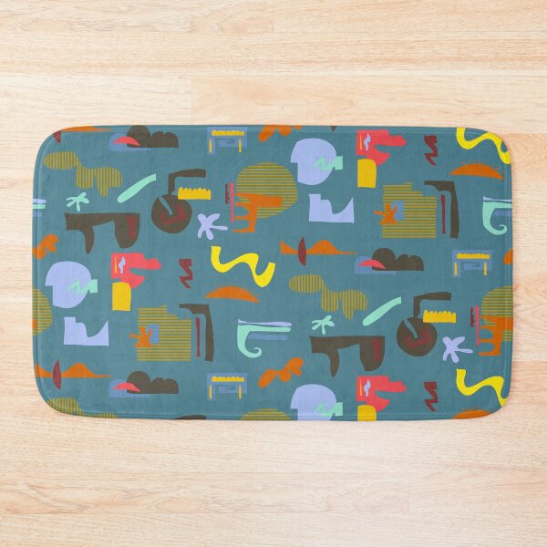 Item preview, Minimal Scandinavian digital geometric pattern green blue designed and sold by Alessandro Remo Mazzoni Remotextiles.