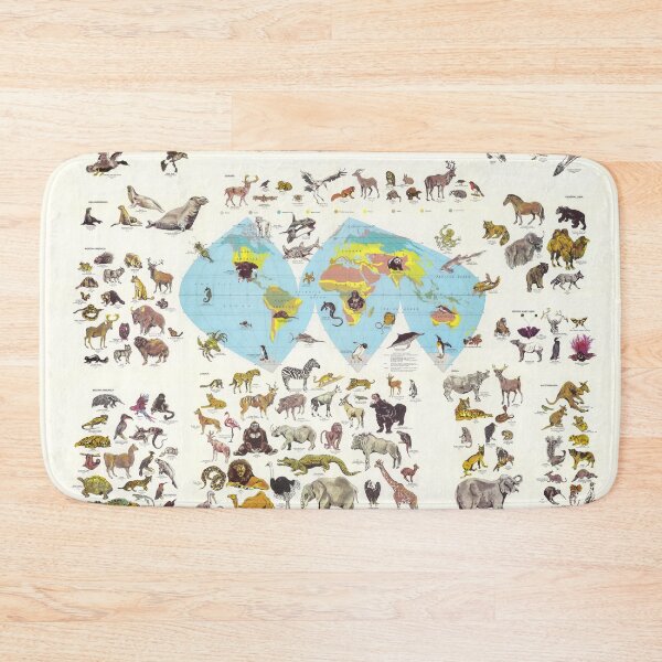 Item preview, World of Animals Map Poster designed and sold by PetsArt.
