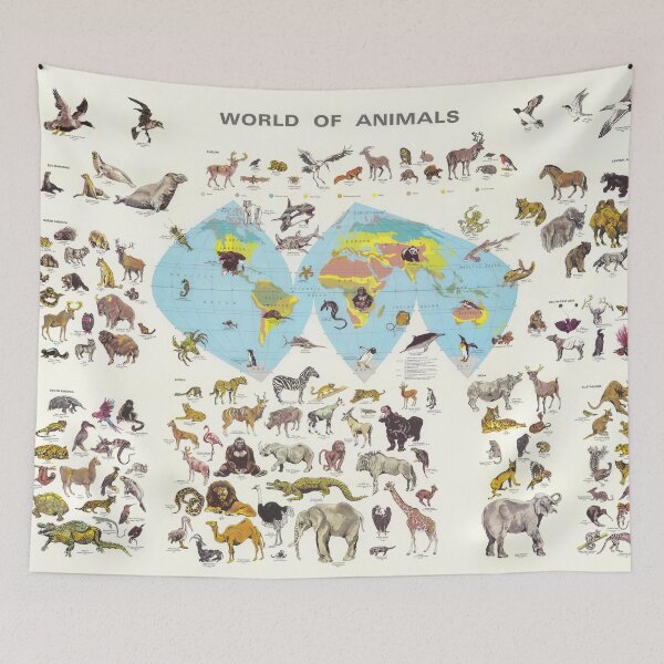 Item preview, World of Animals Map Poster designed and sold by PetsArt.