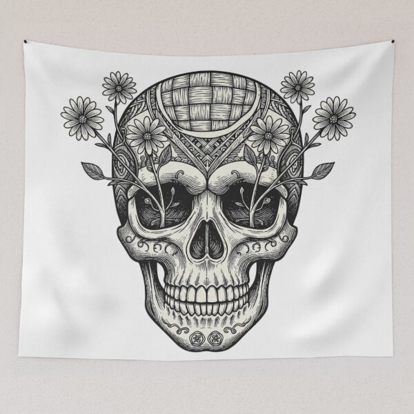 Item preview, Ancestral Skull "To Knit is to Conquer Death" - Philosophical Art designed and sold by elglotonmusical.