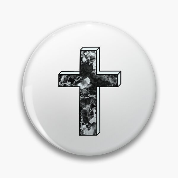 Item preview, Black And White Gothic Marble Cross designed and sold by StrawbBonsai.
