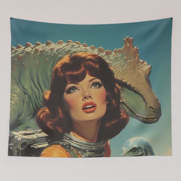 Item preview, Attack of the Space Dinosaurs on the Planet of Retro Women designed and sold by she-devil-shirt.