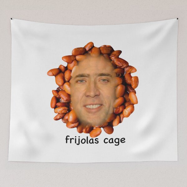 Aperçu de l'œuvre Nicolas Cage meme Frijolas Cage ironic funny cursed créée et vendue par DisgustangCO.