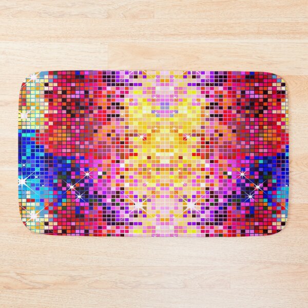 Item preview, Vibrant Retro Mosaic Pattern with Faux Glitter Effect designed and sold by GoDesign1.