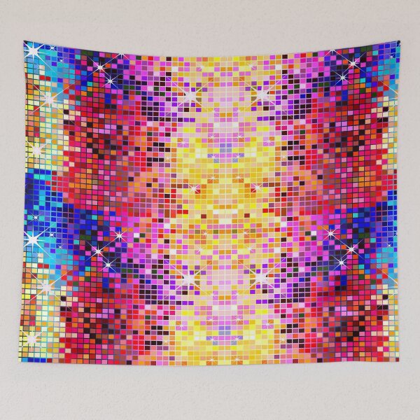 Item preview, Vibrant Retro Mosaic Pattern with Faux Glitter Effect designed and sold by GoDesign1.
