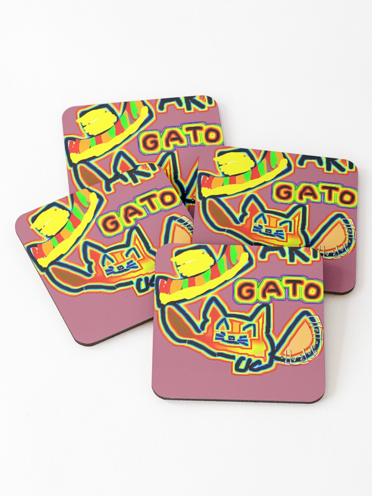Thumbnail 1 of 5, Coasters (Set of 4), Ari Gatito  designed and sold by Resdoploder.