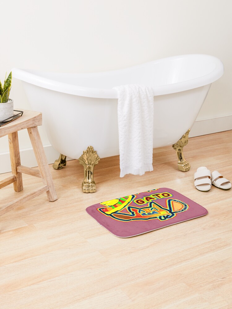 Thumbnail 2 of 6, Bath Mat, Ari Gatito designed and sold by Resdoploder.
