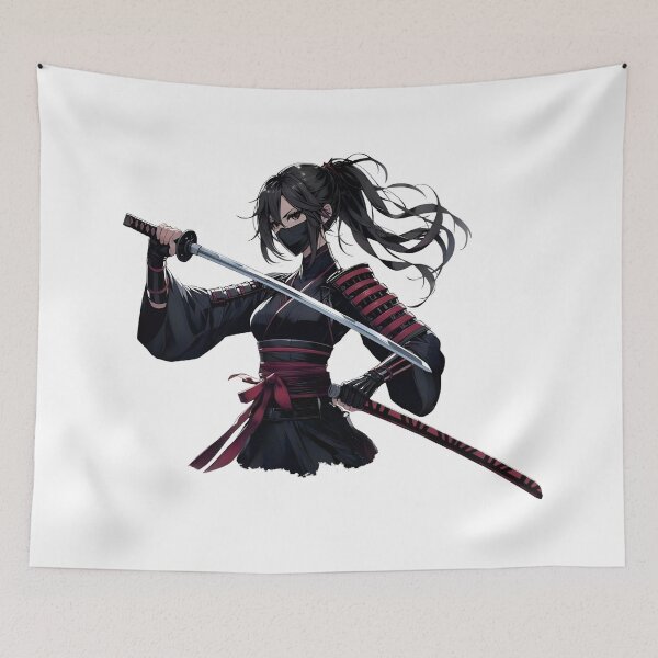 Item preview, Epic Anime Japanese Samurai Warrior – Female Katana Fighter Aesthetic Design designed and sold by Lag-Threads.