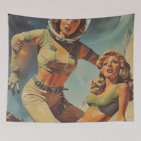 Item preview, The Cosmos Woman with the Space Dinosaurs from Planet Vintage designed and sold by she-devil-shirt.