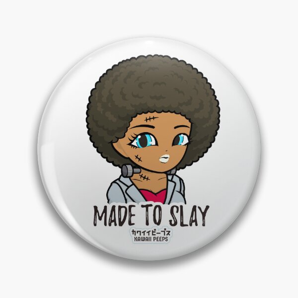 Item preview, Halloween Frankenstein Afro Design – Cute Monster Girl “Made to Slay” designed and sold by P-L-Sardines.