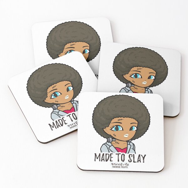 Item preview, Halloween Frankenstein Afro Design – Cute Monster Girl “Made to Slay” designed and sold by P-L-Sardines.
