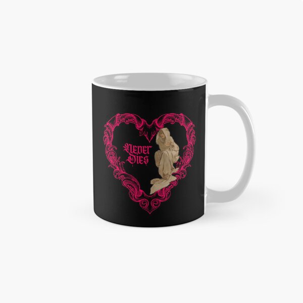 Item preview, Never Dies – Gothic Neon Heart & Vintage Statue Art Design designed and sold by  Catpuccino.