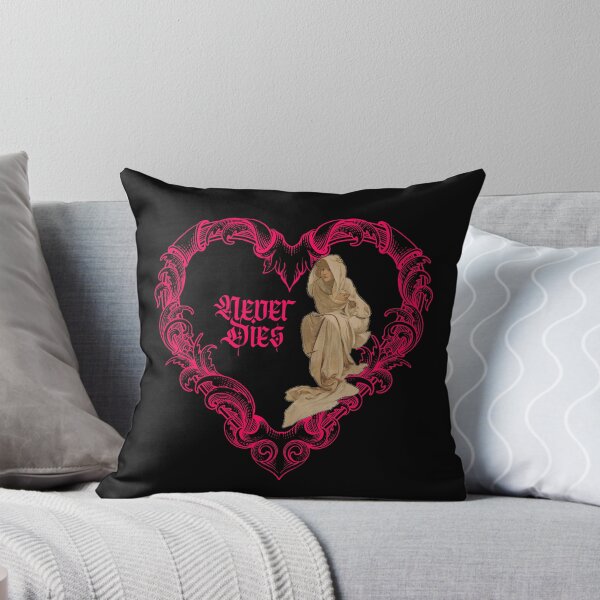 Item preview, Never Dies – Gothic Neon Heart & Vintage Statue Art Design designed and sold by  Catpuccino.