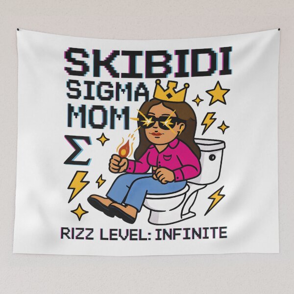 Item preview, Skibidi Sigma Mom Rizz Level Infinite Meme Art | Power Crown Viral Digital Download designed and sold by AnnDesignStudio.