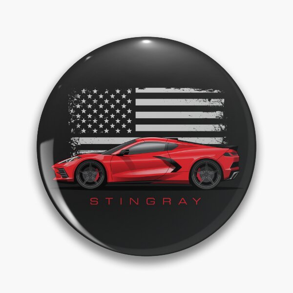 Item preview, Chevy Corvette C8 American Flag Illustration designed and sold by blackdogshop.
