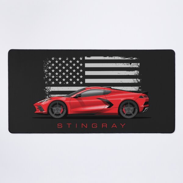 Item preview, Chevy Corvette C8 American Flag Illustration designed and sold by blackdogshop.