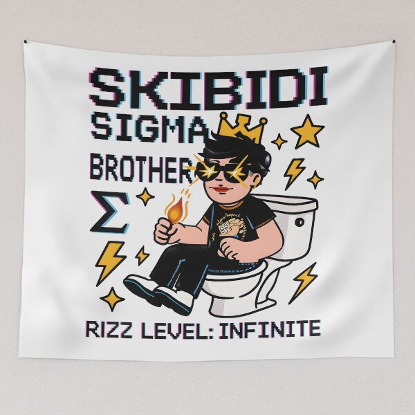 Item preview, Skibidi Sigma Brother Infinite Rizz Meme Art | King Energy Viral Digital Download designed and sold by AnnDesignStudio.