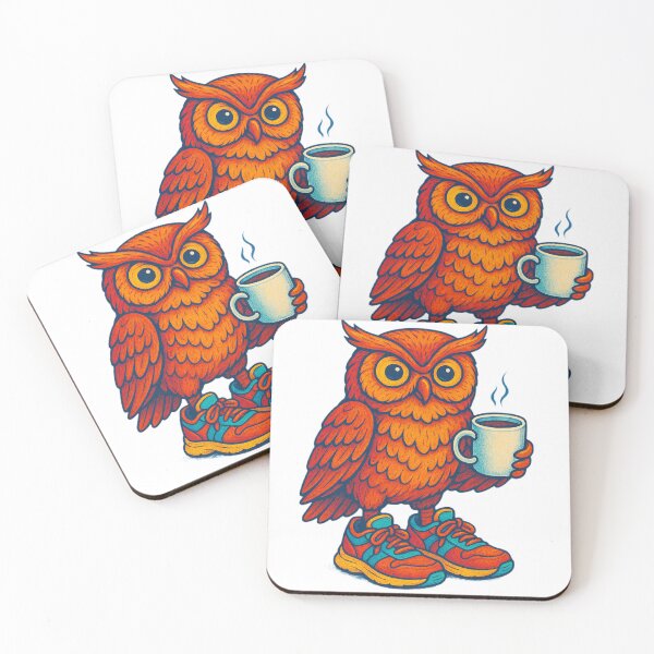 Item preview, owl and coffee  designed and sold by Skifia.