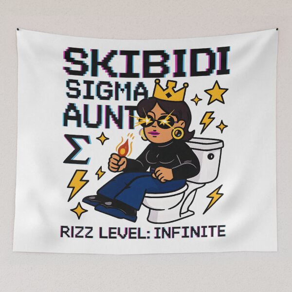Item preview, Skibidi Sigma Aunt Infinite Rizz Meme Art | Queen Energy Viral Digital Download designed and sold by AnnDesignStudio.