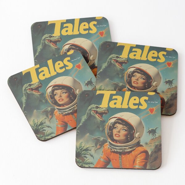 Item preview, Pulp Cover The Astronaut Woman and the Retro Space Dinosaur designed and sold by she-devil-shirt.