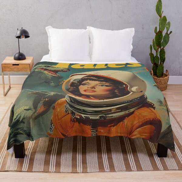Item preview, Pulp Cover The Astronaut Woman and the Retro Space Dinosaur designed and sold by she-devil-shirt.