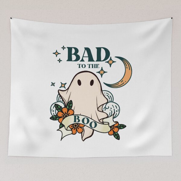 Item preview, Bad to the Boo - Retro Tattoo Inspired Cool Ghost Halloween Vibes designed and sold by SunandShade.